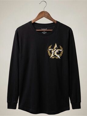 boxercraft Black Long Sleeve Shirt with Gold & Silver Crest Detail